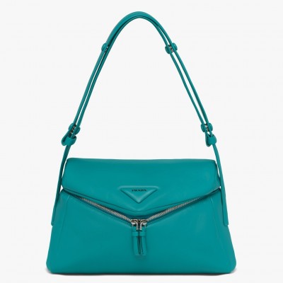 Prada Signaux Bag In Peacock Blue Padded Nappa Leather LDBS244896