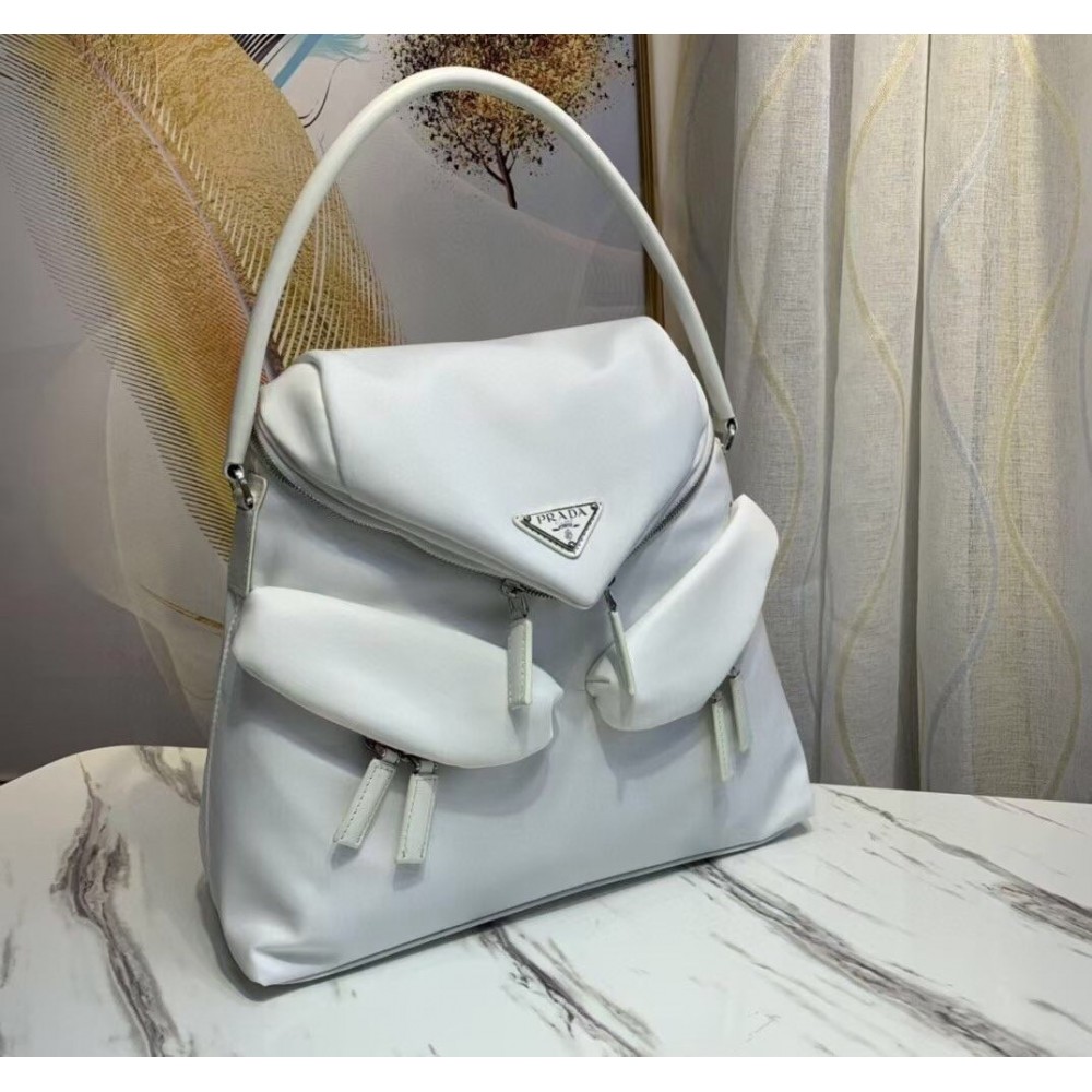 Prada Signaux Hobo In Bag In White Nylon LDBS244899