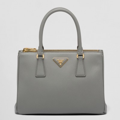 Prada Small Galleria Bag In Grey Saffiano Leather LDBS244910