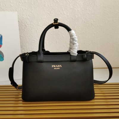 Prada Small Handbag in Black Leather with Belt LDBS244912