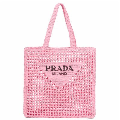 Prada Small Tote Bag In Pink Raffia LDBS244921