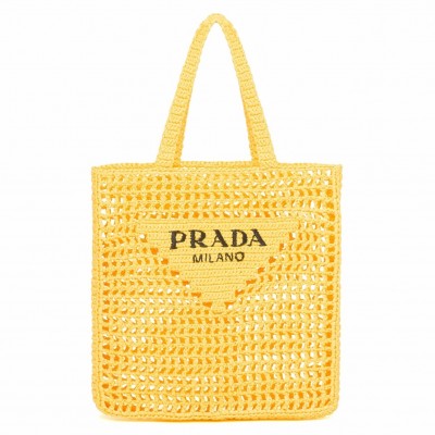 Prada Small Tote Bag In Yellow Raffia LDBS244923