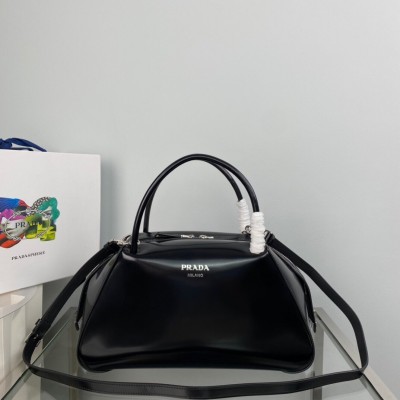 Prada Supernova Medium Handbag In Black Brushed Leather LDBS244926