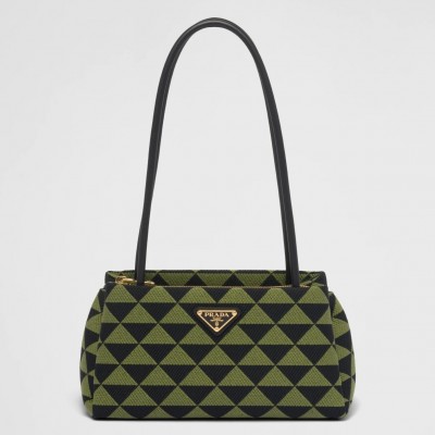 Prada Supernova Small Shoulder Bag In Black/Green Fabric LDBS244934