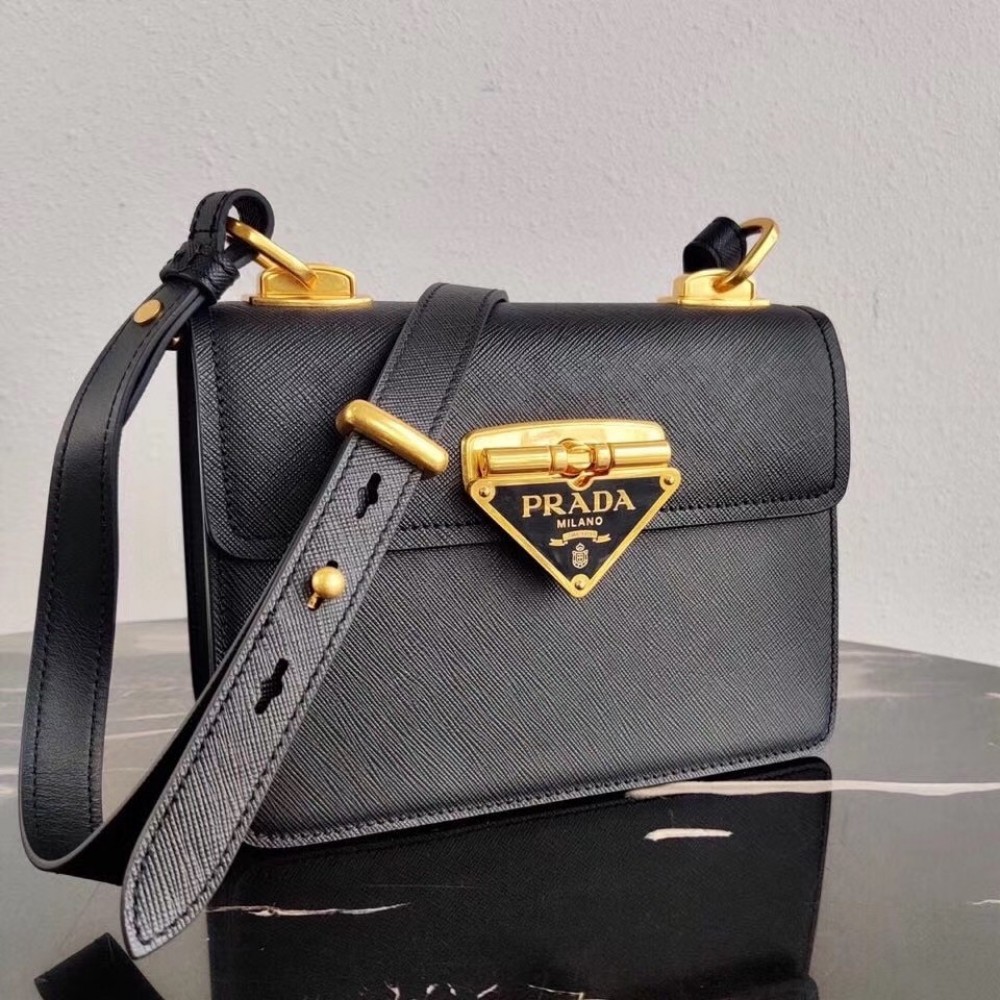 Prada Symbole Shoulder Bag In Black Saffiano Leather LDBS244951