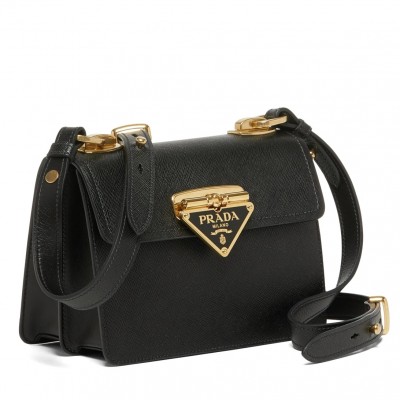 Prada Symbole Shoulder Bag In Black Saffiano Leather LDBS244951