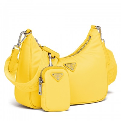 Prada Yellow Nylon Re-Edition 2005 Shoulder Bag LDBS244980