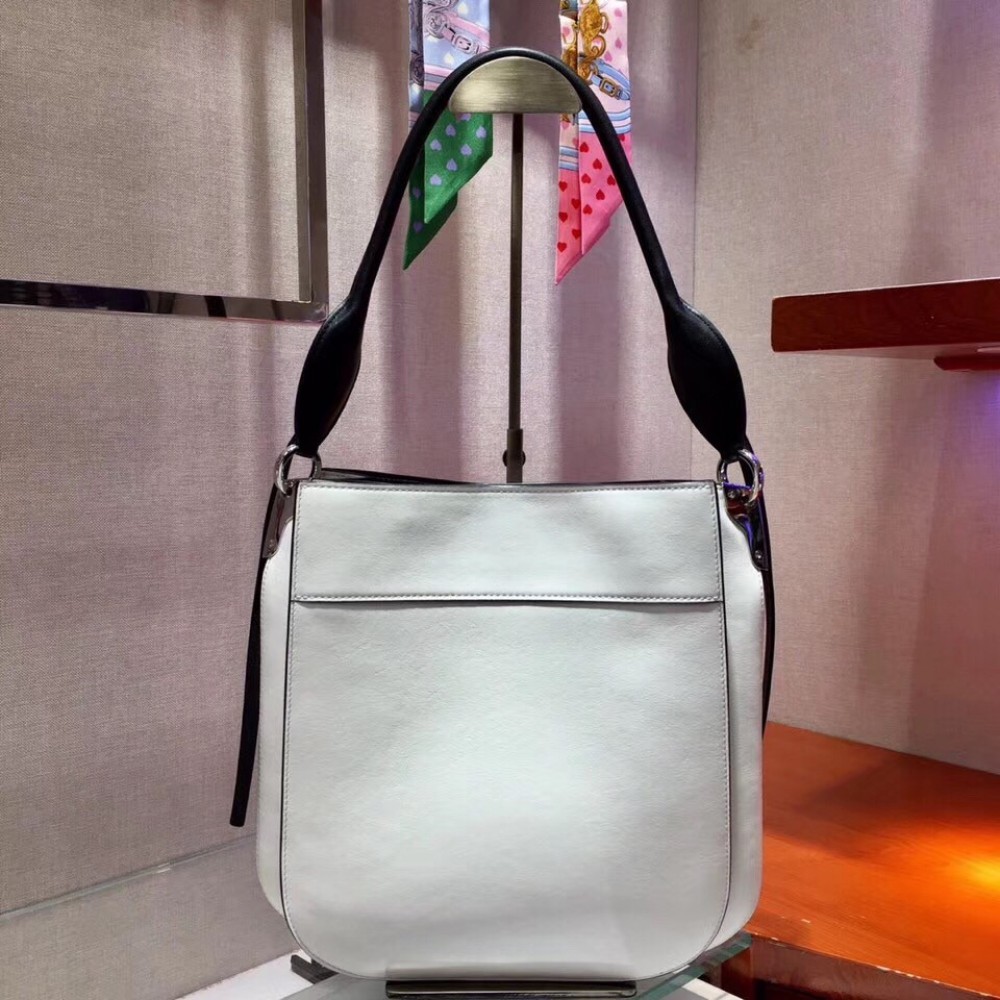 Prada Margit Shoulder Bag In White Calfskin