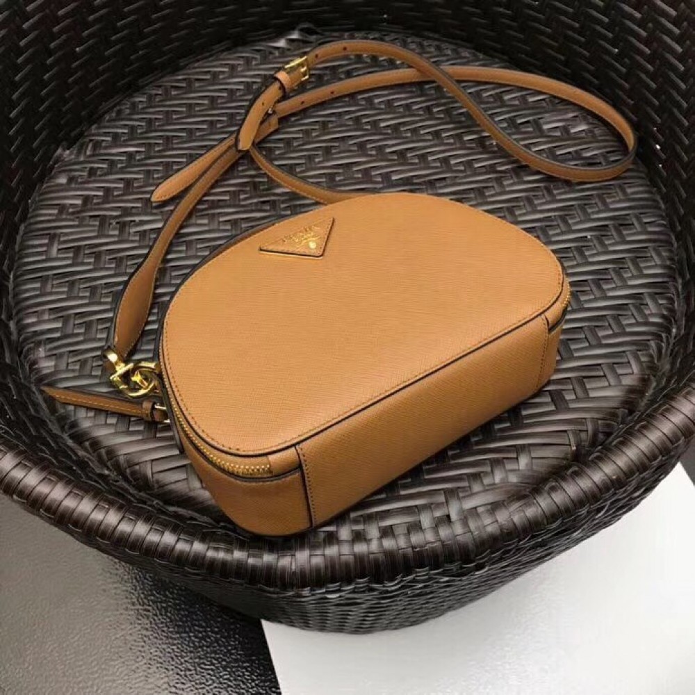 Prada Odette Camel Saffiano Leather Bag