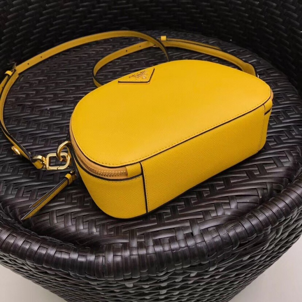 Prada Odette Yellow Saffiano Leather Bag