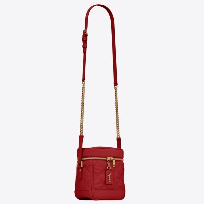 Saint Laurent 80's Vanity Bag In Red Quilted Grained Leather LDBS244989