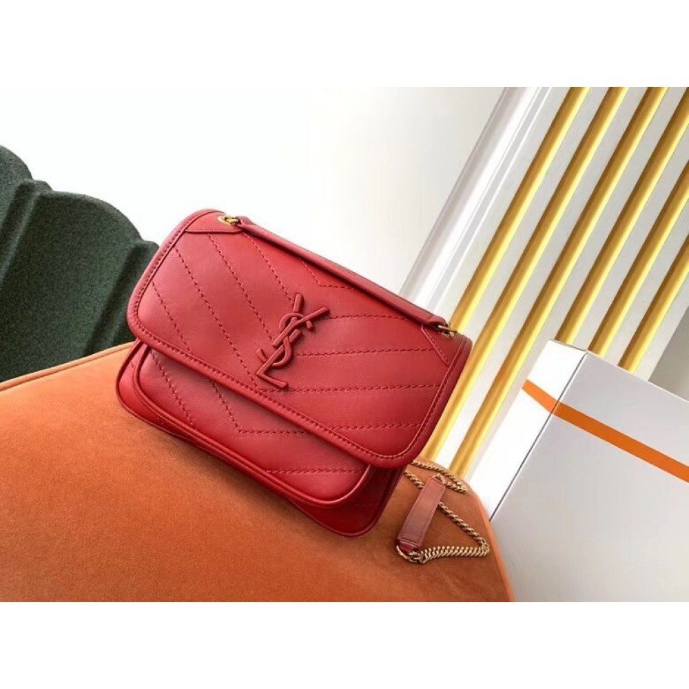 Saint Laurent Baby Niki Bag In Red Lambskin LDBS244996