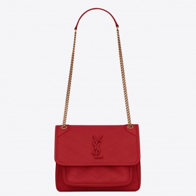 Saint Laurent Baby Niki Bag In Red Lambskin LDBS244996