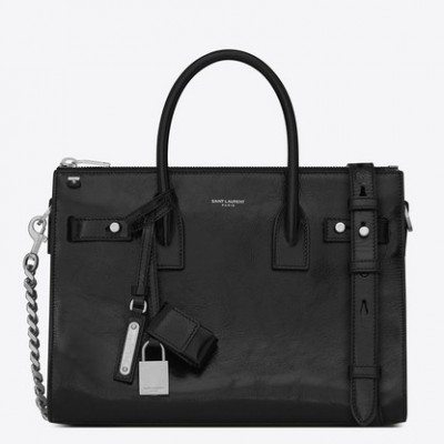 Saint Laurent Baby Sac De Jour Souple Duffle Bag In Black Moroder Leather LDBS245005