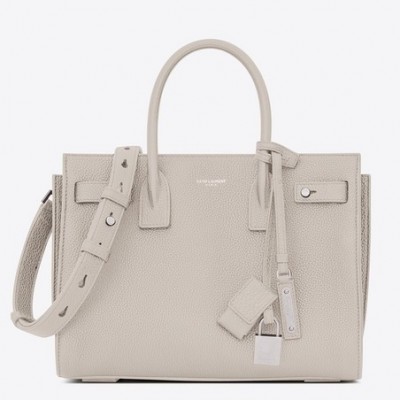 Saint Laurent Baby Sac de Jour Souple Bag In White Grained Leather LDBS245004