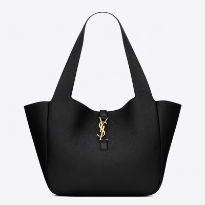 Saint Laurent Bea Tote Bag in Black Grained Leather LDBS245006