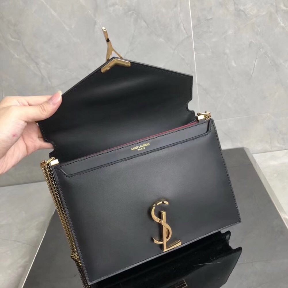 Saint Laurent Black Cassandra Monogram Clasp Bag LDBS245011