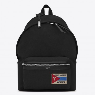 Saint Laurent Black City Backpack With Pocket Patch LDBS245013