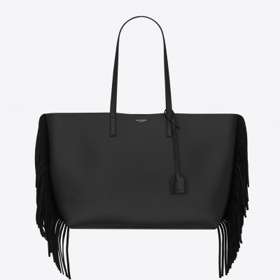 Saint Laurent Black Fringed Shopping Tote Bag LDBS245016