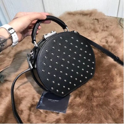 Saint Laurent Black Mica Hot Box Studs Bag LDBS245021