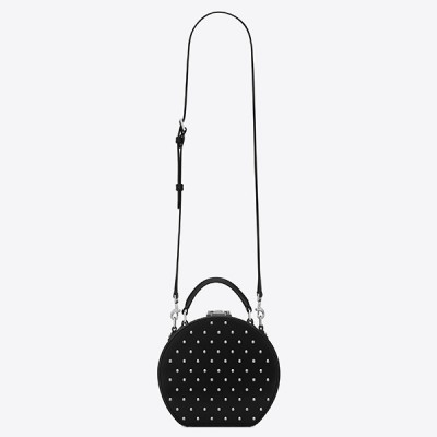 Saint Laurent Black Mica Hot Box Studs Bag LDBS245021