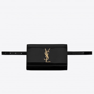 Saint Laurent Black Patent Kate Belt Bag LDBS245025