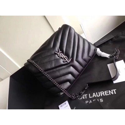 Saint Laurent Black Small Loulou Chain Bag LDBS245028