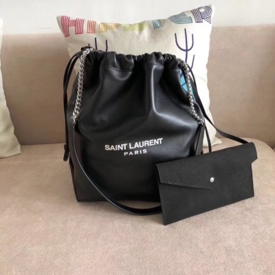 Saint Laurent Black Teddy Drawstring Bag LDBS245030