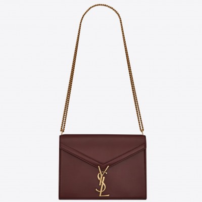 Saint Laurent Bordeaux Cassandra Monogram Clasp Bag LDBS245036