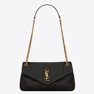 Saint Laurent Calypso Shoulder Bag In Black Lambskin LDBS245038