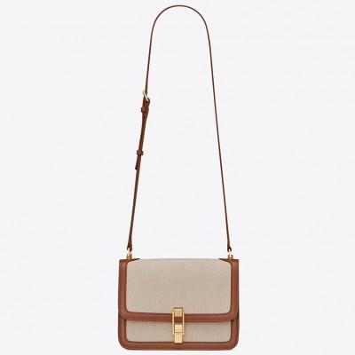 Saint Laurent Carre Satchel Bag In Beige Canvas LDBS245041