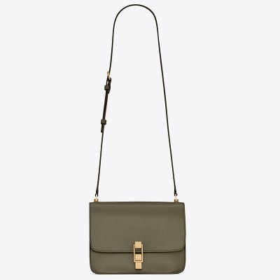 Saint Laurent Carre Satchel Bag In Olive Leather LDBS245046