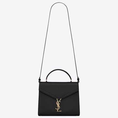 Saint Laurent Cassandra Medium Bag In Black Grained Leather LDBS245055