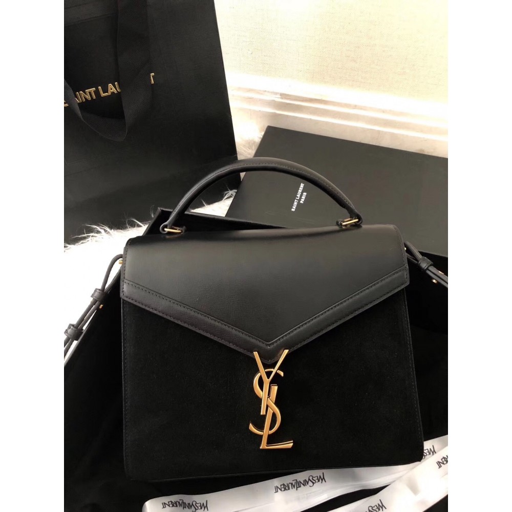 Saint Laurent Cassandra Medium Bag In Black Suede LDBS245056