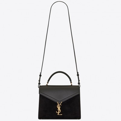 Saint Laurent Cassandra Medium Bag In Black Suede LDBS245056