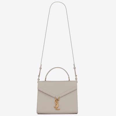 Saint Laurent Cassandra Medium Bag In White Grained Leather LDBS245060