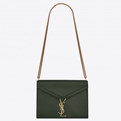 Saint Laurent Dark Green Cassandra Monogram Clasp Bag LDBS245073