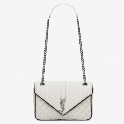 Saint Laurent Dove Medium Monogram Satchel Bag LDBS245074