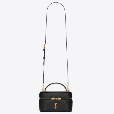 Saint Laurent Gaby Mini Vanity Bag in Black Lambskin LDBS245080