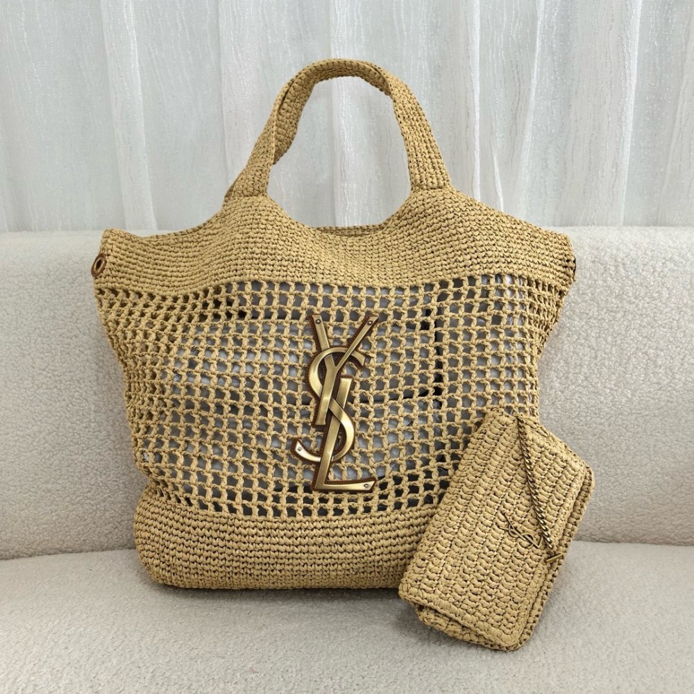 Saint Laurent Icare Maxi Shopping Bag in Naturel Raffia LDBS245085