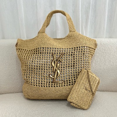 Saint Laurent Icare Maxi Shopping Bag in Naturel Raffia LDBS245085