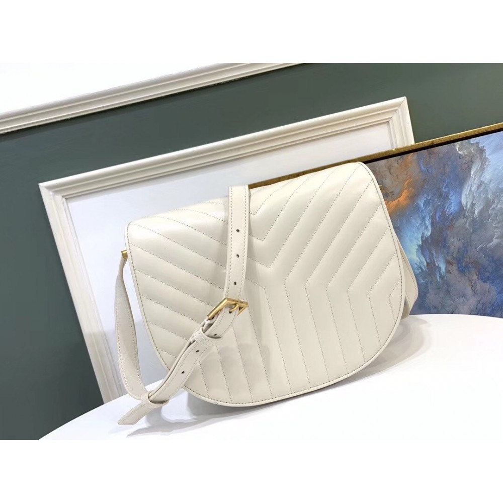 Saint Laurent Joan Satchel In White Y Quilted Leather LDBS245095