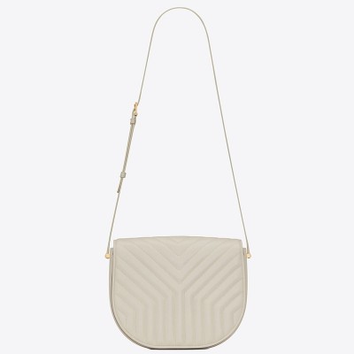 Saint Laurent Joan Satchel In White Y Quilted Leather LDBS245095