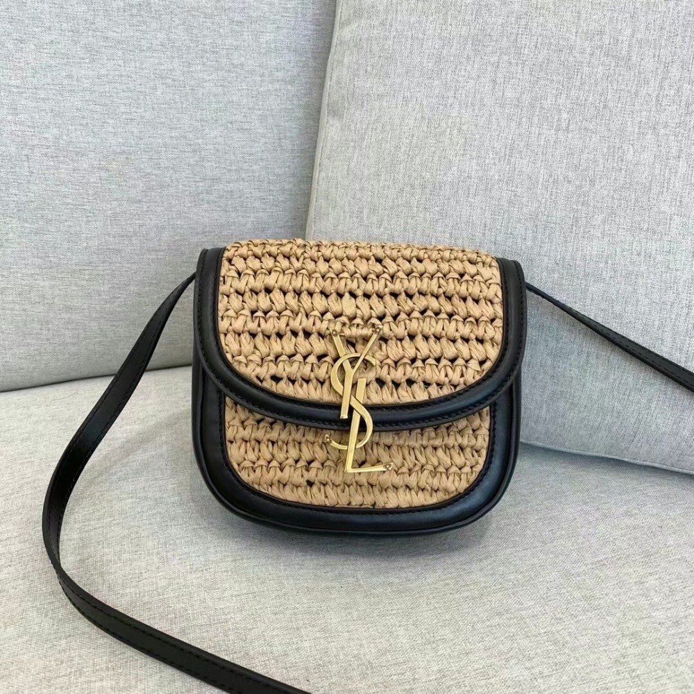 Saint Laurent Kaia Small Bag In Raffia and Leather LDBS245103