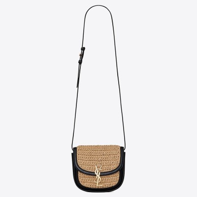 Saint Laurent Kaia Small Bag In Raffia and Leather LDBS245103