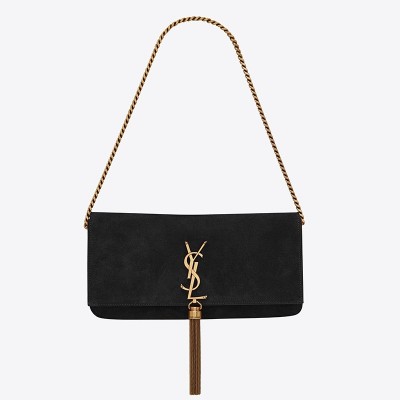 Saint Laurent Kate 99 Shoulder Bag In Black Suede LDBS245107