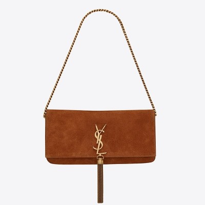 Saint Laurent Kate 99 Shoulder Bag In Brown Suede LDBS245108