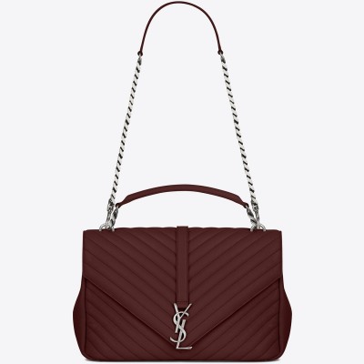 Saint Laurent Large Bordeaux College Shoulder Bag LDBS245117