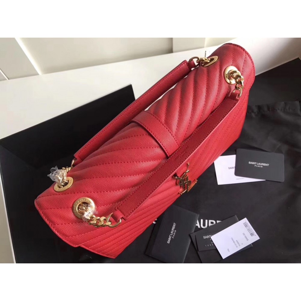 Saint Laurent Large Monogramme Envelope Red Shoulder Bag LDBS245125