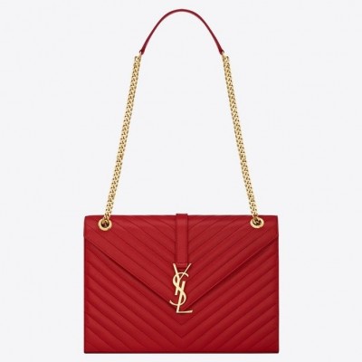 Saint Laurent Large Monogramme Envelope Red Shoulder Bag LDBS245125